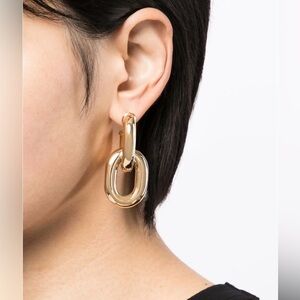 Rabanne XL Link Double Gold Statement Earrings • Made in Italy • Full Set w/Box